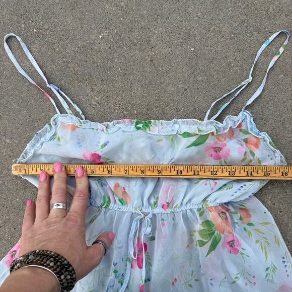 Victoria's Secret Pastel Fairy Serene Floral Chiffon Babydoll Slip Dress MEDIUM - Picture 6 of 8